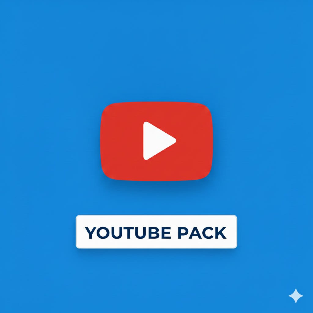 Premium YouTube pack with thumbnails, video assets, templates, and channel growth resources